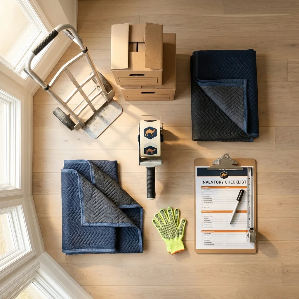 Professional moving supplies and packing materials layout for Deer Isle residential relocations