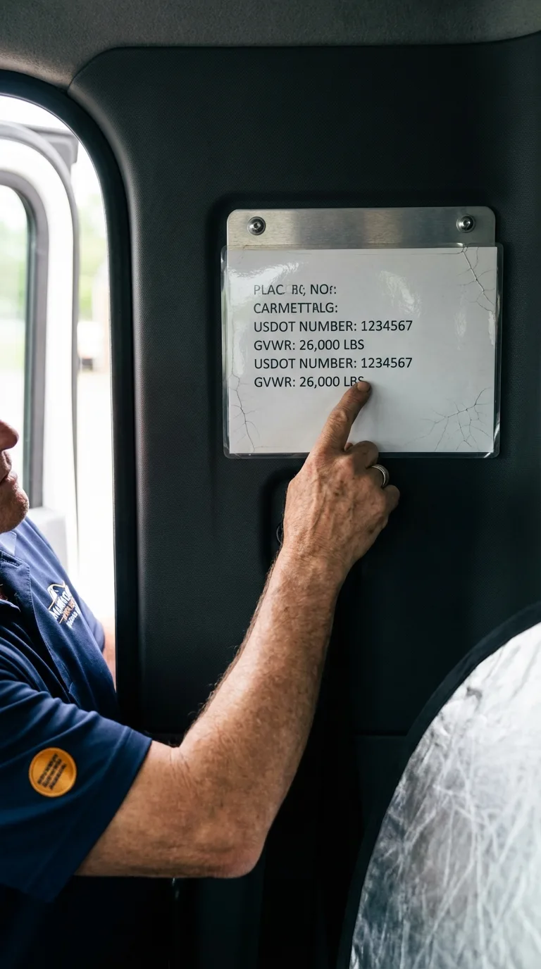 USDOT licensing placard verification in Deer Isle